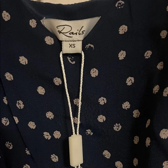 NWT Rails Navy Wide Legged Jumpsuit with Off White Polka Dots - Picture 3 of 9